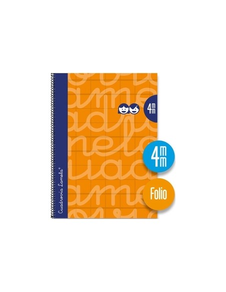 CUADERNO ESPIRAL Fº 80H 90G 4MM NARANJA CUADROVIA EXTRADURA